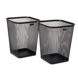 Mind Reader Square Mesh Garbage Waste Basket Recycling Bin Set, 2 Piece