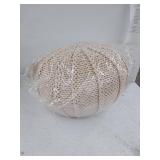Tan Woven Pouf, Zipper Cover