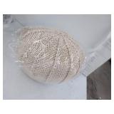 Tan Woven Pouf, Zipper Cover
