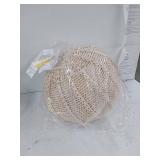 Tan Woven Pouf, Zipper Cover