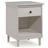 Walker Edison 1 Drawer Solid Wood Nightstand in White