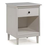 Walker Edison 1 Drawer Solid Wood Nightstand in White
