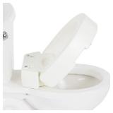 Vive Hinged Toilet Seat Riser - Elevated, Raised Seat Lifter for Handicapped, Elderly and Seniors - Medical Handicap Bathroom Safety Height Chair - Tall, High Portable Extender (Round)