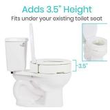Vive Hinged Toilet Seat Riser - Elevated, Raised Seat Lifter for Handicapped, Elderly and Seniors - Medical Handicap Bathroom Safety Height Chair - Tall, High Portable Extender (Round)