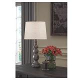 Signature Design by Ashley Mair Rustic Farmhouse Poly Table Lamp Set of 2, Gray