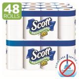 Scott Rapid-Dissolving Toilet Paper, 48 Rolls, Bath Tissue (6 packs of 8 rolls)