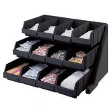 Cambro Condiment Holder with 12 Bins, Black, 12RS12-110