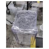 Ghost/Square Chair Back With Clear Barstool Base