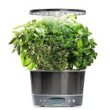AeroGarden - Harvest Elite 360 6-Pod with Gourmet Herb Seed Pod Kit - Platinum Stainless