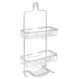 Shower Caddy Basket Shelf with Hooks,Home NeverRust Rustproof Aluminum Shower Caddy, Satin Chrome