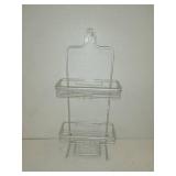 Shower Caddy Basket Shelf with Hooks,Home NeverRust Rustproof Aluminum Shower Caddy, Satin Chrome