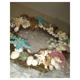 Rustic Shell Wreath, Seashell Decor, Driftwood Wreath, Seashell Wreath, Rustic Driftwood Decor, Seashell Beach Decor Cracked Pieces
