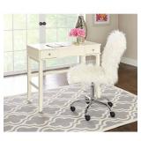 Linon Faux Flokati Armless Office Chair