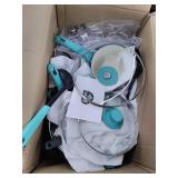 Soft Grip 16pc Ceramic Non-stick Cookware Set, Turquoise USED