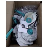 Soft Grip 16pc Ceramic Non-stick Cookware Set, Turquoise USED