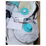 Soft Grip 16pc Ceramic Non-stick Cookware Set, Turquoise USED
