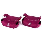 Diono Solana, No Latch, Pack of 2 Backless Booster Car Seats, Lightweight, Machine Washable Covers, Cup Holders, Pink