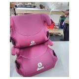 Diono Solana, No Latch, Pack of 2 Backless Booster Car Seats, Lightweight, Machine Washable Covers, Cup Holders, Pink
