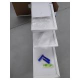 Melannco Floating Wall Mount Molding Ledge Shelves, Set of 4, White