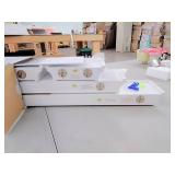 Melannco Floating Wall Mount Molding Ledge Shelves, Set of 4, White