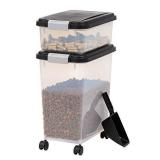 IRIS USA, Inc. Airtight Pet Food and Treat Storage Container Combo, Gray, black (500090) (1 pcs only )