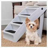 PetSafe CozyUp Folding Pet Steps - Foldable Stairs for Dogs and Cats - Best for Small to Large Pets - Large, Grey