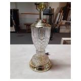 Glass and Gold Tone Table Lamp