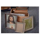 Large Lot of Picture Frames and Sacred Heart of Jesus Framed Print | Various Sizes