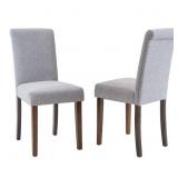 Merax Fabric Dining Chairs with Nailhead and Solid Wood Legs, Set of 2