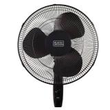 BLACK+DECKER BFSR16B 16 in. Stand Fan with Remote Control, Black