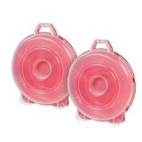 IRIS USA, 24 Inch Wreath Storage Box, 2 Pack, Red/Clear