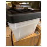 IRIS USA TB Clear Plastic Storage Bin Tote Organizing Container with Durable Lid and Secure Latching Buckles, 32 Qt, 3 Count