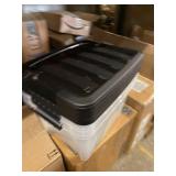 IRIS USA TB Clear Plastic Storage Bin Tote Organizing Container with Durable Lid and Secure Latching Buckles, 32 Qt, 3 Count