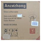 GLASS COFFEE TABLE ITEM CODE AZ02,WALNUT GLASS TOP
