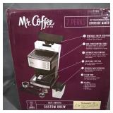 Mr. Coffee - CafÃ© Barista Single Serve 3-in-1 Espresso Machine with 15 with Bars of Pressure with Milk Frother - Stainless Steel