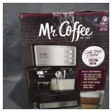 Mr. Coffee - CafÃ© Barista Single Serve 3-in-1 Espresso Machine with 15 with Bars of Pressure with Milk Frother - Stainless Steel