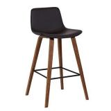 Maddie Faux Leather Barstool, 26" Counter Height, Brown