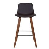 Maddie Faux Leather Barstool, 26" Counter Height, Brown