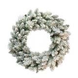 Puleo International 24" Flocked Spruce Wreath with 110 Tips
