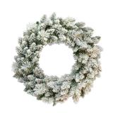 Puleo International 24" Flocked Spruce Wreath with 110 Tips