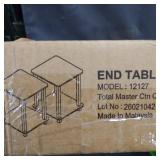 Furinno 12127EX/BK Simplistic End Table, Set of Two, Espresso/Black