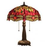 Empress Tiffany-Style 2 Light Dragonfly Table Lamp 16" Shade
