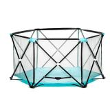 Regalo My PlayÂ® Portable Playard Indoor and Outdoor with Carry Case and Washable, Aqua, 6-Panel