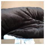 AMAZON BASICS FULL SIZE FLEECE AND FUR BLANKET DARK BROWN