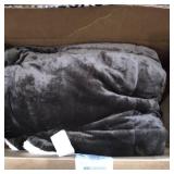 AMAZON BASICS FULL SIZE FLEECE AND FUR BLANKET DARK BROWN