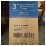 Memory Foam Mattress Topper 3-Inch Egg Crate Cooling Pad Home Bedroom Queen Size