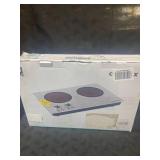 CUSIMAX 1800W Ceramic Electric Hot Plate for Cooking, Dual Control Infrared Cooktop, Portable Countertop Burner, Glass Plate Electric Cooktop, Silver, Stainless Steel-Upgraded Version