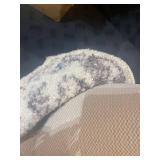 WHITE AND BROWN KITCHEN RUG