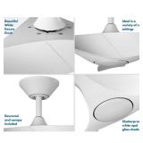Progress Lighting Ryne 52 in. 3-Blade LED Indoor/Outdoor White DC Motor Transitional DC Ceiling Fan