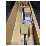 AMAZON BASICS BLACK CURTAIN ROD WITH ROUND FINALS